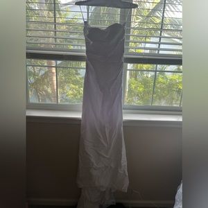 Sheath/Column Stretch Crepe Ruched Strapless Sleeveless Sweep/Brush Train